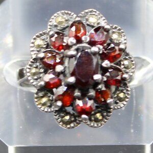 Sterling Silver Garnet Cocktail Ring - TCW 2.51